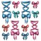 Oottati 2 Sheets Colorful Ribbon, Blue Pink 3D Bow Tie Leg Shoelace Waterproof Arm Hand Temporary Tattoo Stickers Look Real and Last Long