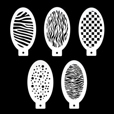 Bowitzki 5pcs Reusable Face Paint Stencils for Body Art Painting Halloween Party Makeup Temporary Tattoos Stencils (Animal Strip)