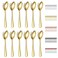 Evanda 12 Pieces Gold Teaspoons, Gold Titanium Plating Stainless Steel 14cm Tea Spoon, Cutlery for Tea, Coffee, Cake, Dessert, Salad, Dishwasher Safe