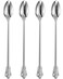 KEAWELL Luxurious 9 Inch Long Iced Tea Spoon Set - 4 Pieces - Gorgeous Design with Exceptional Mirror Polished Finish - 18/10 Stainless Steel- Perfect for Tall Glasses, Cocktails (Silver)