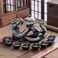 Ceramic Teapot with Infuser Semi Automatic Tea Set Magic Teapot with 8 cups Gradient Color (Gradient Dragon- A)