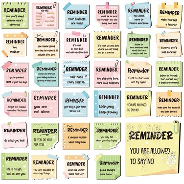 Copkim 32 Pcs Boho Mental Health Fridge Magnets Positive Affirmation Magnets Inspirational Words Refrigerator Magnet for Office Staff Teacher Motivational Gift