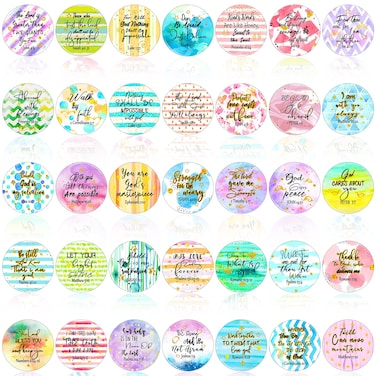 35 Pcs Inspirational Refrigerator Magnets Christian Motivational Fridge Magnets Round Quotes Spiritual with Bible Verse Positive Magnets for Fridge Locker Supplies Religious Bulk(Bible Verses)