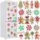 Fayoo Christmas Gingerbread Candy Refrigerator Magnet Decorations, Magnetic Holiday Candies Cane Peppermint Fridge Magnet Stickers Xmas Gingerbread Cruise Garage Door Car Magnet Decals for Home Decor