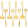 8 Pieces Flower Spoon Coffee Teaspoon Set Stainless Steel Tableware Creative Sugar Spoon Tea Spoon Stir Bar Spoon Stirring Spoon, 8 Different Patterns (Gold)