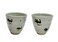 j-pure hitomi Japanese Mino Ware Ceramic Yunomi Tea Cups Set, 3.0 Inches High and 3.15 Inches in Diameter, 6.76 Fluid Ounces, for Hot Green Tea, Bancha, Set of 2, (Four Cats)