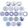 20 Pieces Glass Refrigerator Magnet Round Blue and White Porcelain Glass Fridge Decoration Cute Magnets for Fridge Whiteboard Office Locker Cabinet Dishwasher