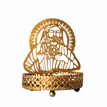 Wonder Care Jesus Candle Holder &amp; Shadow Tea Light Stand for Christmas Religious Gift   Lighting Accessories   Christmas Table Centerpiece Set of 2 (Jesus Candle Holder)(Without tealight)