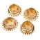 Set of 4 Jute Ring with Moti Beads T Light Candle Stand Tealight Holder Lights Indian Traditional Festival Decoration Lighting Accessories Wedding Home Decor(Without Wax)(Size:-4")(Golden)