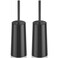 Toilet Brush and Holder, 2 Pack Toilet Brush Stainless Steel, Toilet Bowl Brush for Bathroom Toilet-Ergonomic, Elegant,Durable (Silver) (Black)