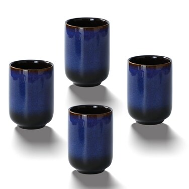 Lxuwbd Large Ceramic Tea Set, Chinese Tea Cup, Coffee Cup, Ceramic Mate Tea Cup Set 4 Piece (4 colors)