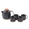 Auxmeware - Ceramic Tea Set, Ceramic Teapot With Infuser For Loose Tea And Blooming Tea, Teapot With 4 Teacups, Black Tea Set