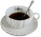 Eplze YBK Tech Strengthen Porcelain Cup and Saucer Set, 9oz Cup with Saucer - Gold Bee Inside The Cup (White)