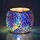 Scented Candle Holder Mosaic Glass Tea Light Holder,Handmade Romantic Glass Tealight Candle Holder for Aromatherapy,Party D&Atilde;&copy;cor(NO Candles),Also Used as Vase,Pen Holder,Potted Plants Bowl (Blue)