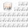 Glasseam Glass Candle Holders in Bulk, Square Votive Tea Candle Holder Set of 24, Small Clear Candle Holder Centerpiece, Mini Floating Candle Holder for Tea Light Wedding Dining Table Decorations