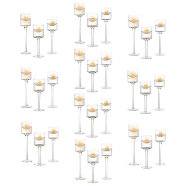 Tea Light Holder Votive Centerpieces - Glass Candle Holders Bulk for Wedding Table Centerpiece, Fit Floating Candle for Wedding Reception Decor, Home Decorations 30 PCS