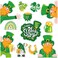 Whaline 12Pcs St. Patrick's Day Refrigerator Magnets Green Patrick Lucky Clover Rainbow Gnome Magnetic Stickers Irish Holiday Garage Magnet for Fridge Car Metal Door Mailbox Locker