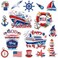 Capoda 16 Pcs 4th of July Cruise Door Magnets Decorations God Bless American Ship Car Refrigerator Magnets Stickers Cruise Door Fridge Magnet for Independence Day Home Cruise Car Party Supplies