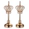 OwnMy 2PCS Crystal Crown Candlestick Holders Tea Light Holders Metal Tealight Candelabra, Gold Crystal Votive Candlesticks Set Elegant Candle Stick Holder Candle Centerpiece for Dining Table, 14" H