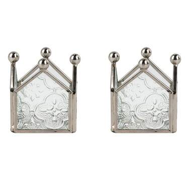 Square Glass Tea Light Holder - Set of 2