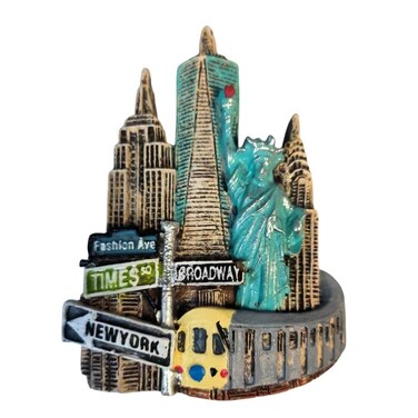 3D New York Skyline Refrigerator Magnet Sticker Tourists Travel Souvenirs, 3D NYC Landmark Broadway Times Square Statue of Liberty for Home &amp; Kitchen Decor