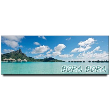 Bora Bora Panoramic Fridge Magnet Mount Otemanu Travel Souvenir French Polynesia