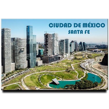Mexico City Fridge Magnet Santa Fe Business Districts Refrigerator Door Photo Magnet Travel Souvenir