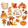Whaline 13Pcs Thanksgiving Fall Refrigerator Magnets Harvest Theme Magnetic Stickers Pumpkin Maple Leaf Scarecrow Happy Fall Y'all Garage Magnets for Metal Door Car Mailbox Locker Fridge Decor