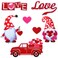 Frienda 7 Pcs Valentine's Day Magnets Refrigerator Magnets Car Reflective Magnet Gnome Heart Magnetic Stickers for Valentine Wedding Party Decorations Fridge Metal Garage Door Mailbox Locker Cabinets