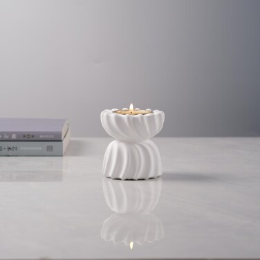 ICNBUYS Twizzle Twist Tealight Holder, Decorative Tealight Candle Holder for Table Display, Romantic Unique Home D&Atilde;&copy;cor Aesthetic, Housewarming Gift, Spiral Sculpture Diwali Tea Light Stand Cement