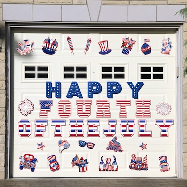 Kathfly 41 Pcs 4th of July Door Magnets Patriotic Party Refrigerator Magnets Happy Fourth of July Gnomes Fridge Magnets Statue of Liberty American Flag Car Magnets for Independence Day Decorations