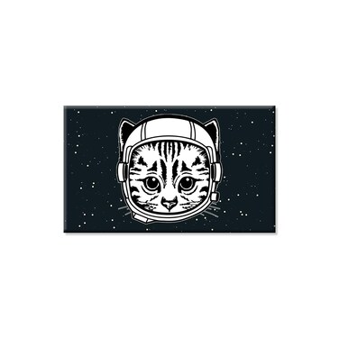 Space Cat Refrigerator Magnet - [3" x 2"]
