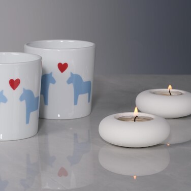 ICNBUYS Handmade Decorative Pebble Tealight Candle Holder - Handcrafted Home Decor Accent for Calming Earthy Aesthetic White Cement Diameter 3 Inches Set of 2
