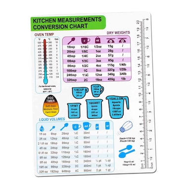 Kitchen Conversion Chart Magnet-Measurement Refrigerator Magnet 8.58In, Imperial &amp; Metric to Standard Conversion Chart,Cooking Measurement Conversion Chart - Measuring Weight, Liquid, Temperature