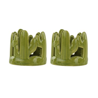Cactus Tealight Holder - Set of 2 Green