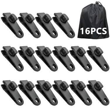 LUYADIN 16 Pcs Tarp Clips Heavy Duty Lock Grip, Tarp Clamps, Fit for Camping Tent&iuml;&frac14;&OElig;Awnings, Car Cover,Pool Cover, Boat Cover