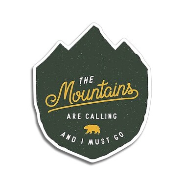 The Mountains are Calling Magnet for Refrigerator Locker Toolbox Car White Board Ammo Can - 4 Inches at Largest Point - KCM3335