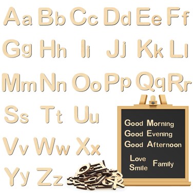 Xuhal 52 Pieces Letter Wooden Alphabet Magnets Fridge Alphabet Kindergarten Gift for Preschool Students Home Classroom Learning Back to School Supplies Classroom Exchange Gifts