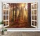 HVEST Fall Tapestry Wall Hanging Autumn Maple Tree Misty Forest Tapestries Natural Scenery Outside Window Tapestry for Living Room Bedroom Farm Holiday Party Decor, 60X40 Inchs