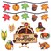 Whaline 22Pcs Fall Thanksgiving Reflective Magnets with 6Pcs Lines Autumn Car Refrigerator Magnetic Stickers Turkey Pumpkin Magnets for Mailbox Metal Door Cabinets (Not for Aluminum Alloy Vehicle)