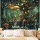 Apdidl Forest Wall Tapestry for Bedroom, Nature Green Tree of Life Tapestries Wall Hanging, Fairy Tales Magical Landscape Backdrop Tapestry for Living Room Dorm Decor (51"X60")