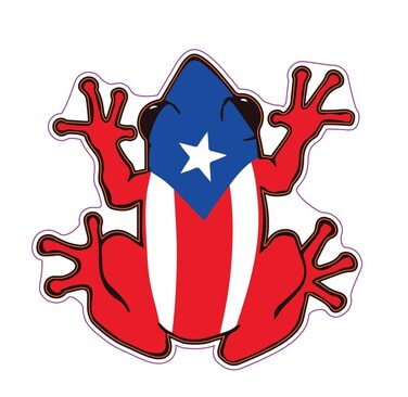 WickedGoodz Puerto Rican Flag Frog Refrigerator Magnet - Tree Frog Magnetic Car Decal