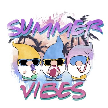 Summer Vibes   Fun Gnomes  Great Gift Idea   Single  5 Inch Magnet   Made in The USA   Car Auto Tool Box Refrigerator Magnet MAG10395