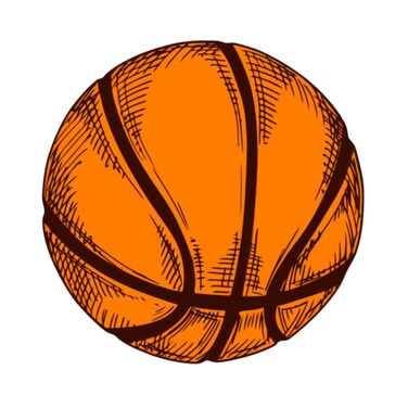 Hand Sketched Basketball Car Magnet, Round Magnetic Decal for Lockers, Refrigerators, Cars, and More, Magnets for Teams and Sports Lovers, 5.5 Inches