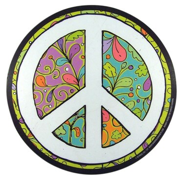 Car Magnet Colorful Hippie Peace Sign Magnetic Decal for Lockers, Fridge or Mailbox, Cute Inspirational Round Magnets for Bumper, 5 1/2 inch