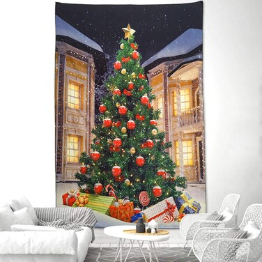 NASKY Christmas Tree Tapestry Wall Hanging Xmas Tree with Gifts Tapestry Christmas Decorations Winter Festival Wall tapestry for Home Party Decor(Christmas tree,39.4"X59.1"(100x150cm))