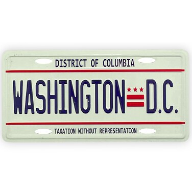 Washington D.C. Mini License Plate Magnet, Fridge and Office Magnetic Decoration, 1.75 by 3.5 Inches