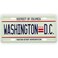 Washington D.C. Mini License Plate Magnet, Fridge and Office Magnetic Decoration, 1.75 by 3.5 Inches