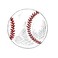 Hand Drawn Baseball Car Magnet, Round Magnetic Decal for Lockers, Refrigerators, Cars, and More, Magnets for Teams and Sports Lovers, 5.5 Inches