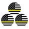 Thin Yellow Line Magnetic Decal, Dispatcher Support Magnet for Car Locker Fridge, Set of 3, 3 3/4 Inches